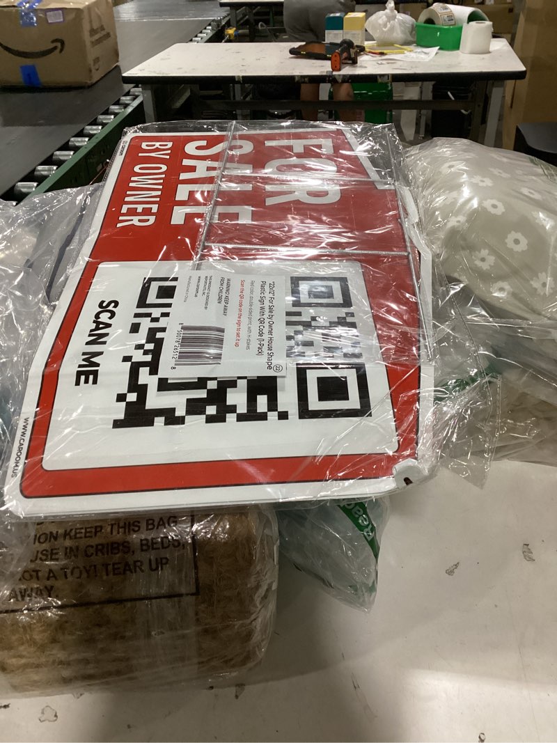 Condition photo showing As Is for 22×12 for sale by owner sign (1-pack) - weatherproof, double-sided | corrugated plastic | stakes & qr app included 22×12 fsbo sign - qr only (1-pack)