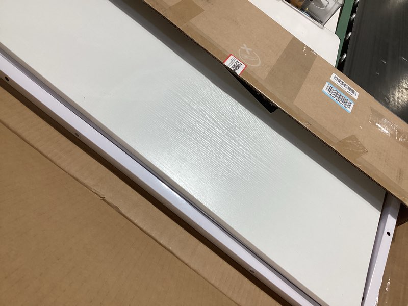 Condition photo showing Good Condition for sweetcrispy computer small desk, 32 inch office writing work study student home bedroom table with metal frame wooden tabletop no wheels - white wood white wood 32-inch