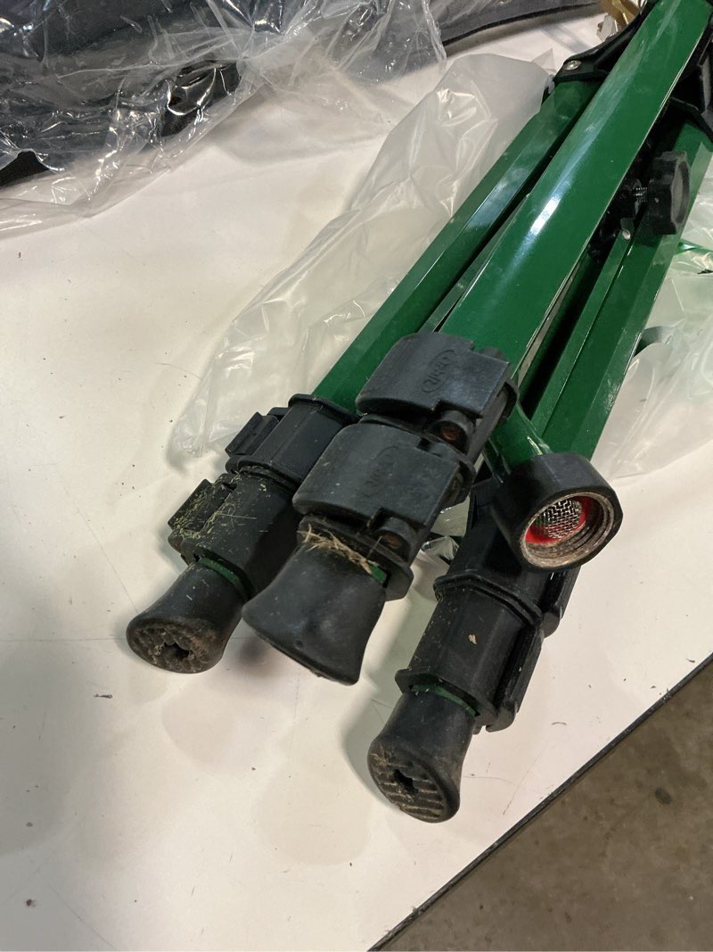 Condition photo showing As Is for orbit tripod lawn zinc impact sprinkler - 360 degree rotating yard sprinkler with adjustable height - heavy-duty zinc - high-pressure nozzle - for large lawn coverage - 56667