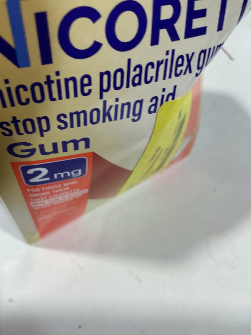Condition photo showing New/Like New for nicorette nicotine gum, stop smoking aids, 2 mg, fruit chill, 160 count