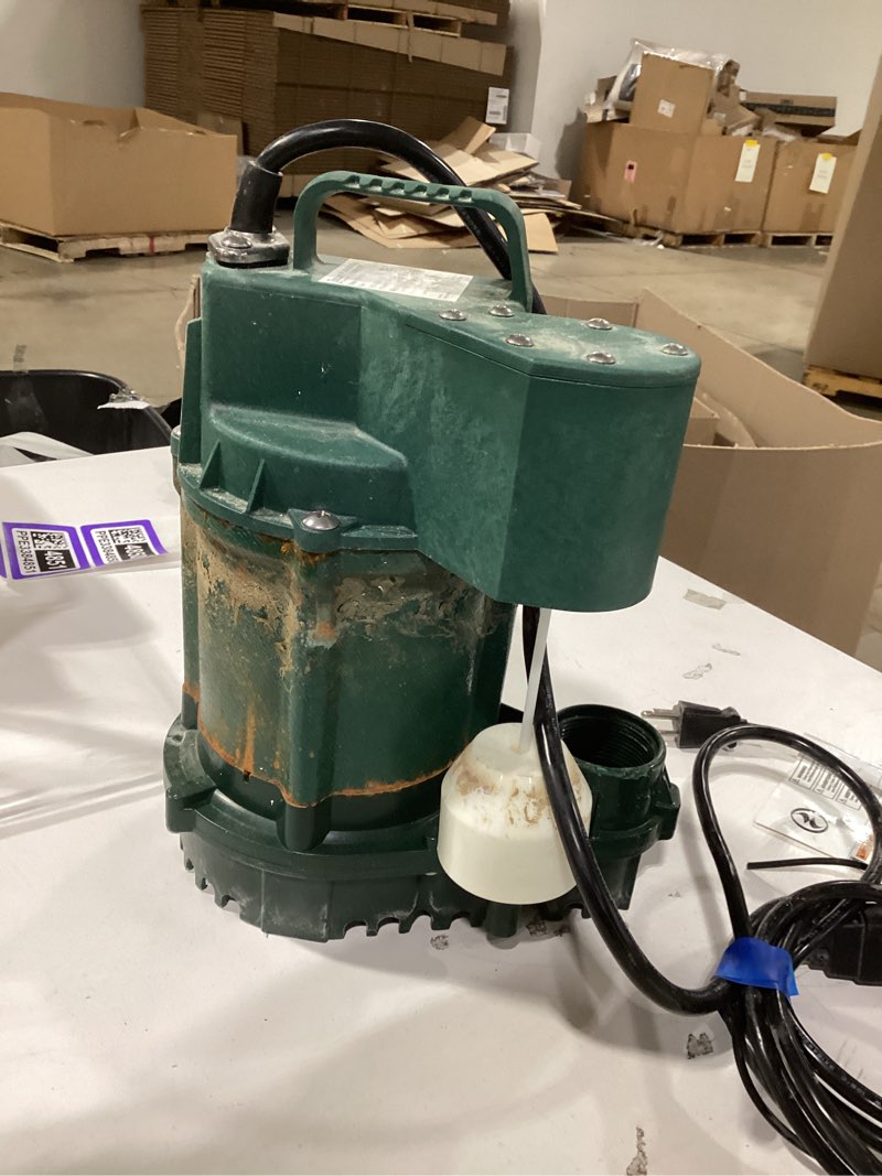 Condition photo showing As Is for Zoeller 1/3-HP 115 -Volt 42-Gallon Cast iron Submersible sump pump