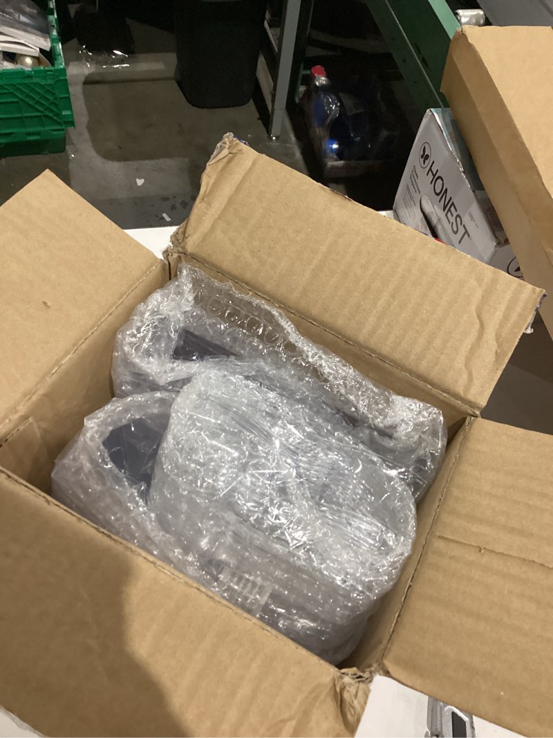 Condition photo showing As Is for JOLLY CHEF 100 Pack 3 oz Mini Dessert Cups with Spoons and Lids, Square Tall Clear Plastic Parfait Appetizer Cup Small Serving Bowl for Party Desserts 3oz-100