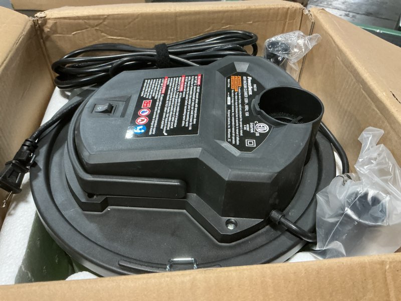 Condition photo showing As Is for PowerSmith PAVC101 10 Amp Ash Vacuum,Green / Black 3 Gallon Base Model