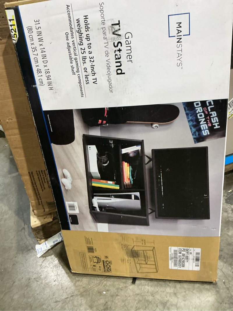 Condition photo showing Good Condition for mainstays gamer tv stand console for tv's up to 32", black finish