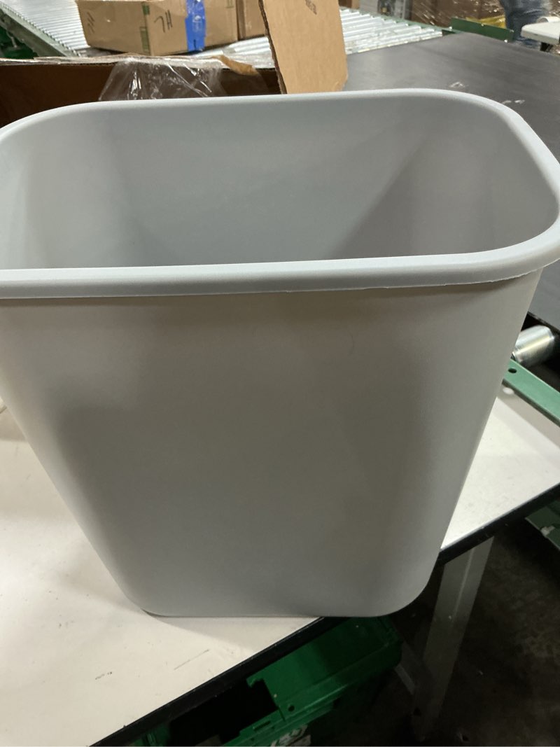 Condition photo showing Good Condition for Rectangular Wastebasket,28-1/8 Qt,14-1/4"x10-1/4"x15",Gray Qty:12