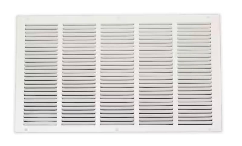 25 in. x 14 in. steel return air grille in white