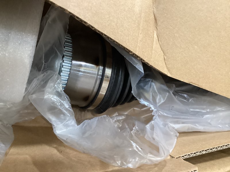 Condition photo showing As Is for pair (2) front cv axle shaft assembly (automatic transmission only) fit for hyundai elantra 2001–2006, tiburon 2003–2008 & kia spectra 2004–2006, spectra5, 2.0l, driver and passenger side