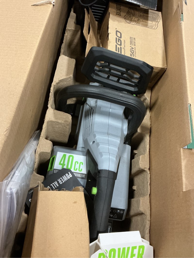 Condition photo showing As Is for EGO Power+ CS1611 16-Inch 56V Lithium-ion Cordless Chainsaw - Battery and Charger Included, Black