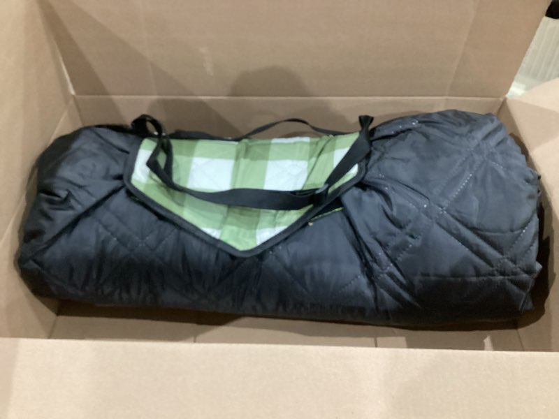 Condition photo showing Good Condition for tigejoy extra large picnic blanket waterproof foldable 118''x118'', outdoor picnic mat beach blanket sandproof for park, grass, travel, hiking, camping essentials, gingham picnic blanket