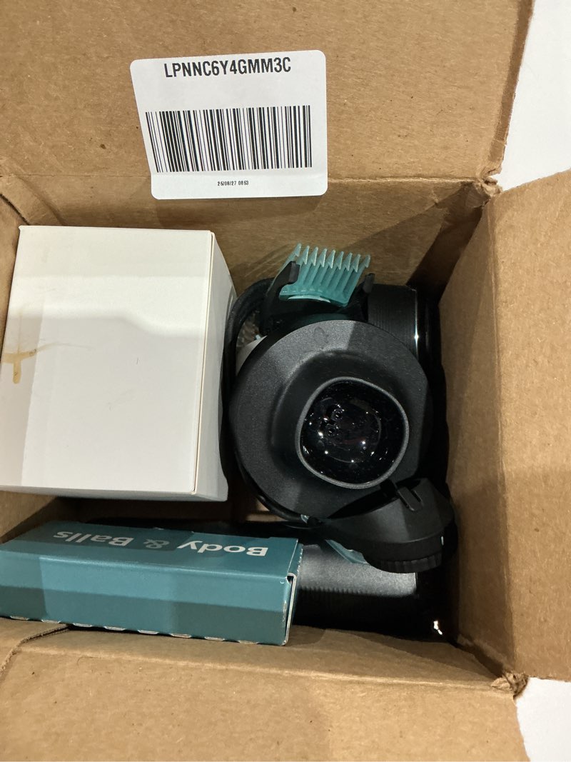 Condition photo showing As Is for philips norelco body groomer 9000 series, intimate trimmer for bi-directional use & waterproof wet dry body shaver system with foldable back attachment & uv cube cleaner, bg9485/50 black bg9485/50 + 13 accessories