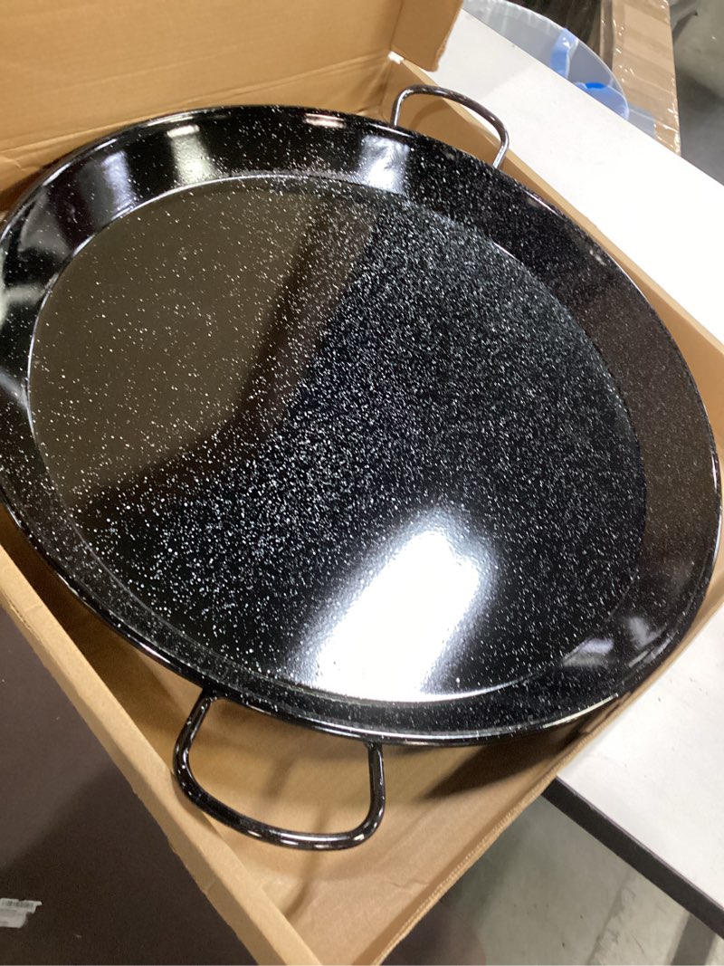 Condition photo showing Good Condition for Paella Pan – Enamelled, No-Rust Steel Skillet – Easy-to-Clean Pan for Propane & Gas Burners – Indoor & Outdoor Cooking Cacerola Paellera Sarten – 22 Inch, for 16 Servings