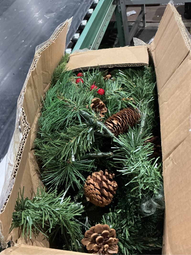 Condition photo showing As Is for dual color change & timer 2 pack 21 inch outdoor christmas tree urn fillers with 8 mode warm white & multi color light red berries pine cones battery operated tripod stake xmas decor for pathway porch