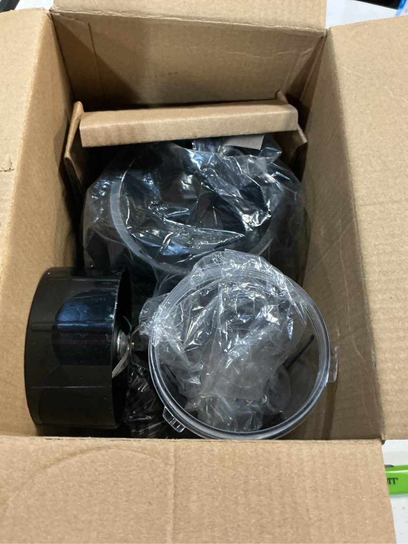 Condition photo showing As Is for mainstays single serve blender,16 oz black,with one travel lid