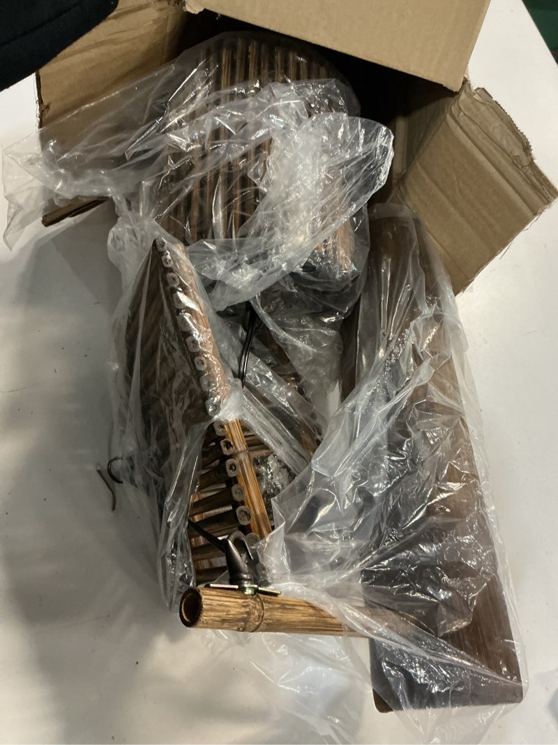 Condition photo showing Good Condition for Vintage Wall Sconce Lamp Japanese Style Rural Bamboo Wood Wall Light Fixture Interior Decoration Wall Lamp for Hallway, Corridor, Stairs,Hotel