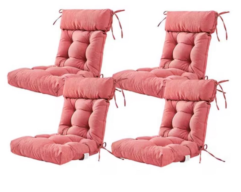 Seat/Back Outdoor Chair Cushion Patio Cushion Tie Tufted Replacement for Patio Furniture 20 in. x20 in. x4 in. Set Of 2