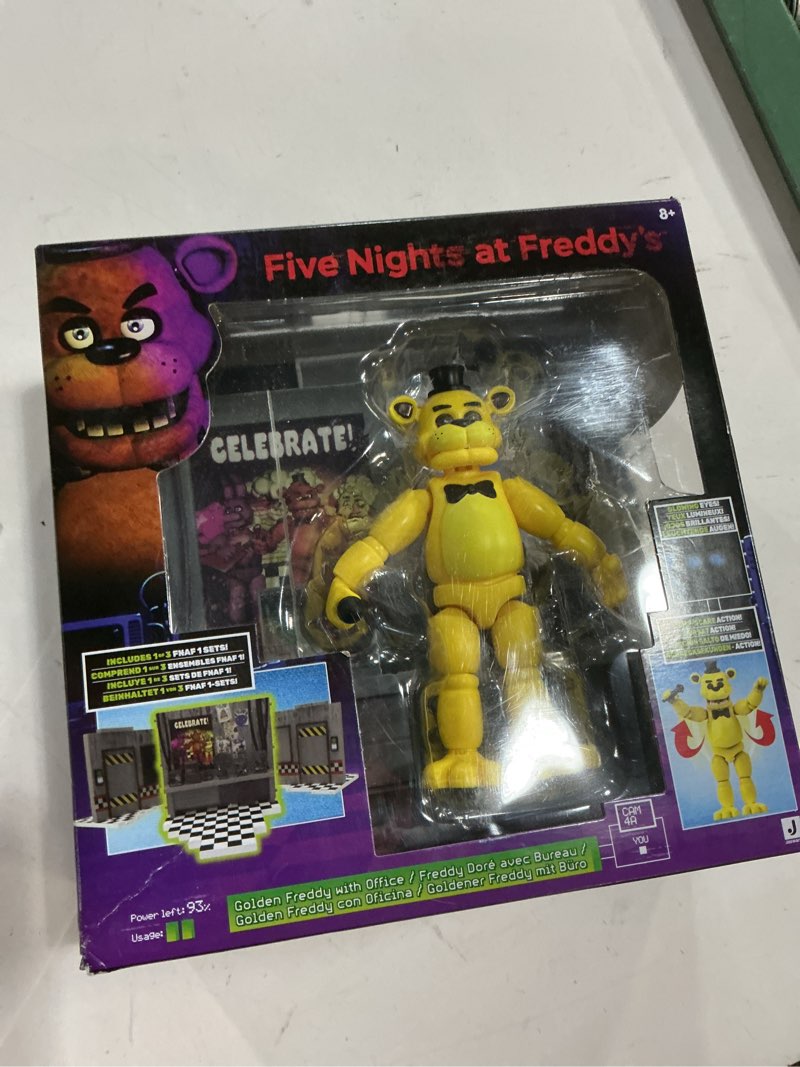 Condition photo showing New/Like New for Jazwares Five Nights at Freddy’s Golden Freddy Office Set - 5-Inch Articulated Figure with Jumpscare