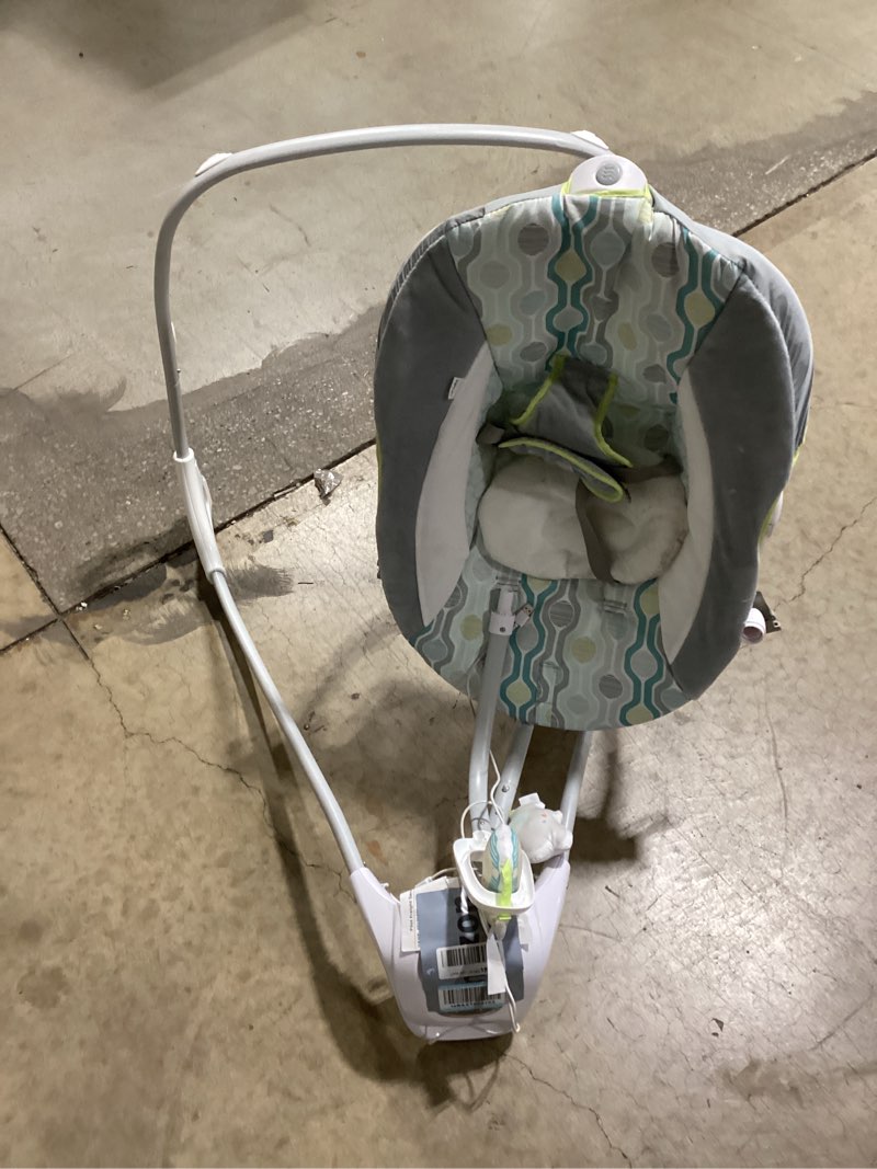 Condition photo showing As Is for ingenuity simplecomfort lightweight compact 6-speed multi-direction baby swing, vibrations & nature 