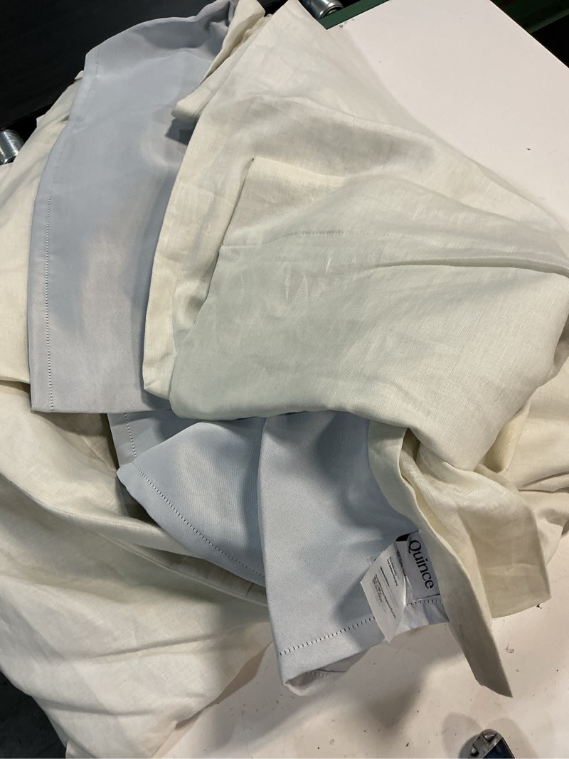 Condition photo showing Good Condition for quince european linen blackout curtians 96”x108” ivory
