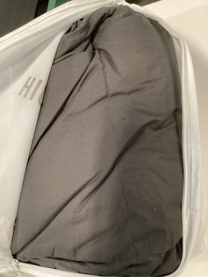 Condition photo showing As Is for L LOVSOUL Goose Feather Down Fiber Comforter Queen Size, 100% Organic Cotton Fabric Duvet Insert,1200TC,750+Fill Power, Hotel Collection, All Season Grey Bedding Comforters with 8 Tabs Queen(90x90inches) Grey/All Season