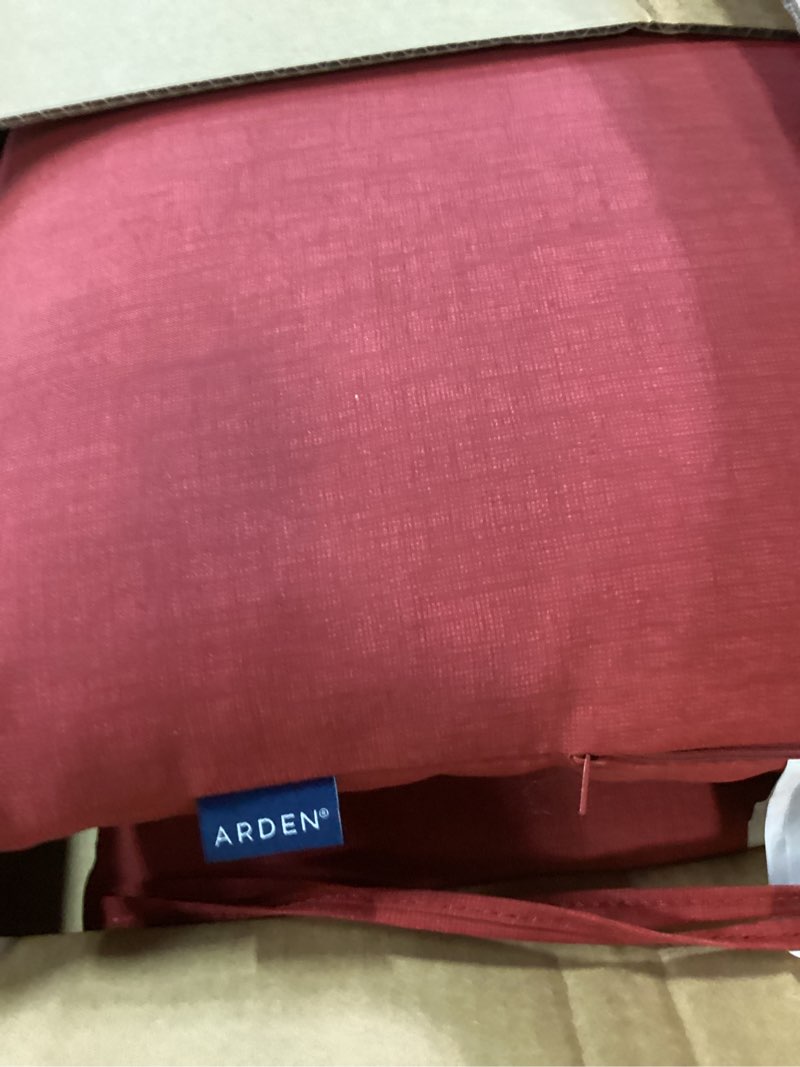 Condition photo showing New/Like New for arden selections outdoor dining chair cushion, 21 x 21, water repellent, fade resistant 21 x 21, ruby red leala