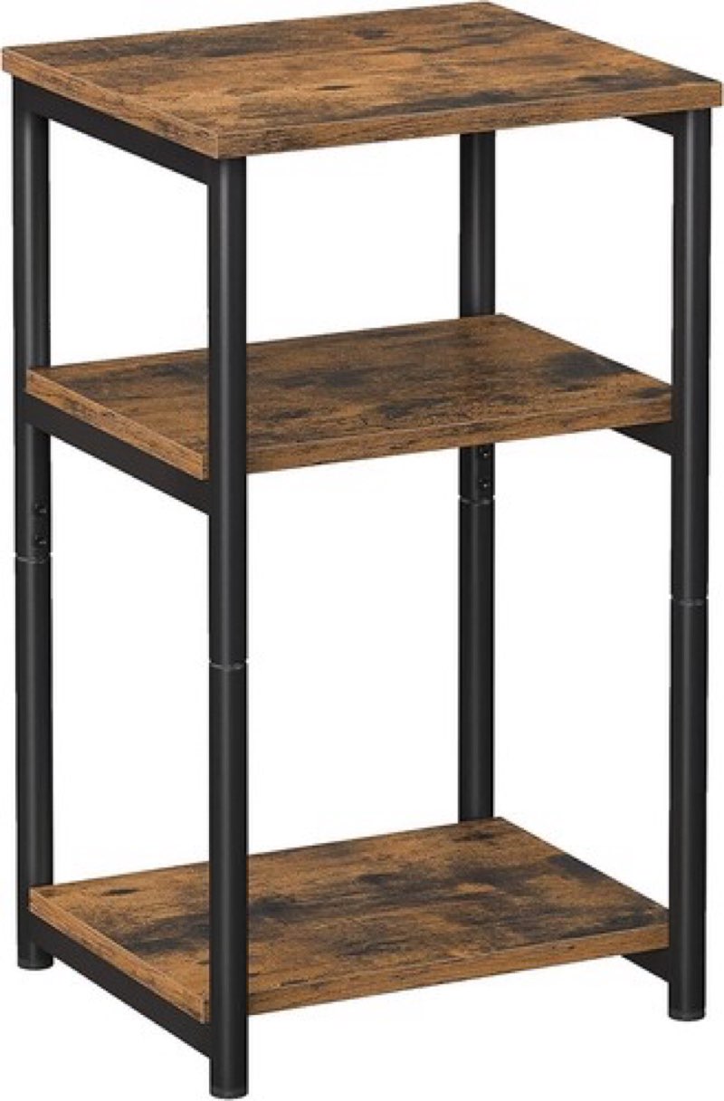 edx CJ3L-1P-RUST 3-Tier End Table, Nightstand, Storage Shelf for Living Room,