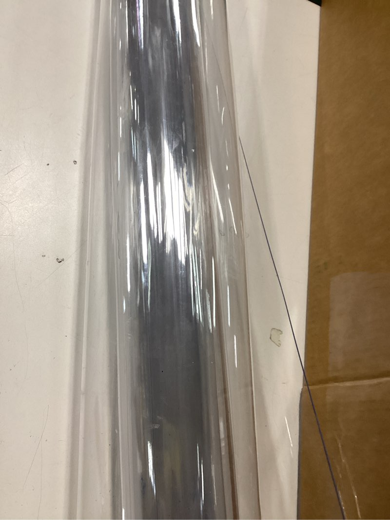 Condition photo showing As Is for Deep Dream 2.0mm Clear Desk Cover Protector, 30×48 Inch Clear Desk Cover, Rectangular Vinyl Desk Pad, PVC Plastic Table Cover for Office, Dresser, Night Stand, Computer & Writing Desk Tabletop Clear 2mm 30" x 48" (Rectangular)