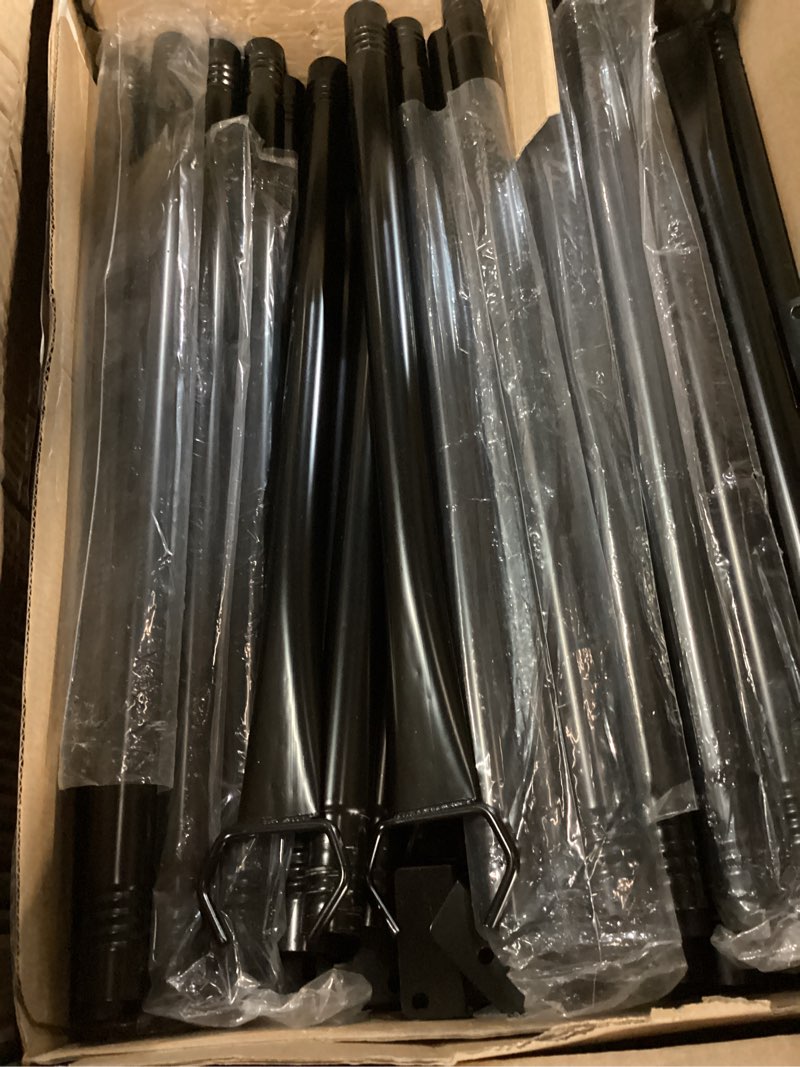 Condition photo showing Good Condition for ahrlhr 8 pack string light poles for deck,5 ft string light poles for outside with fixing clips,metal poles for outdoor string lights, hanging light poles for fence garden backyard wall bistro 8 pack-5ft