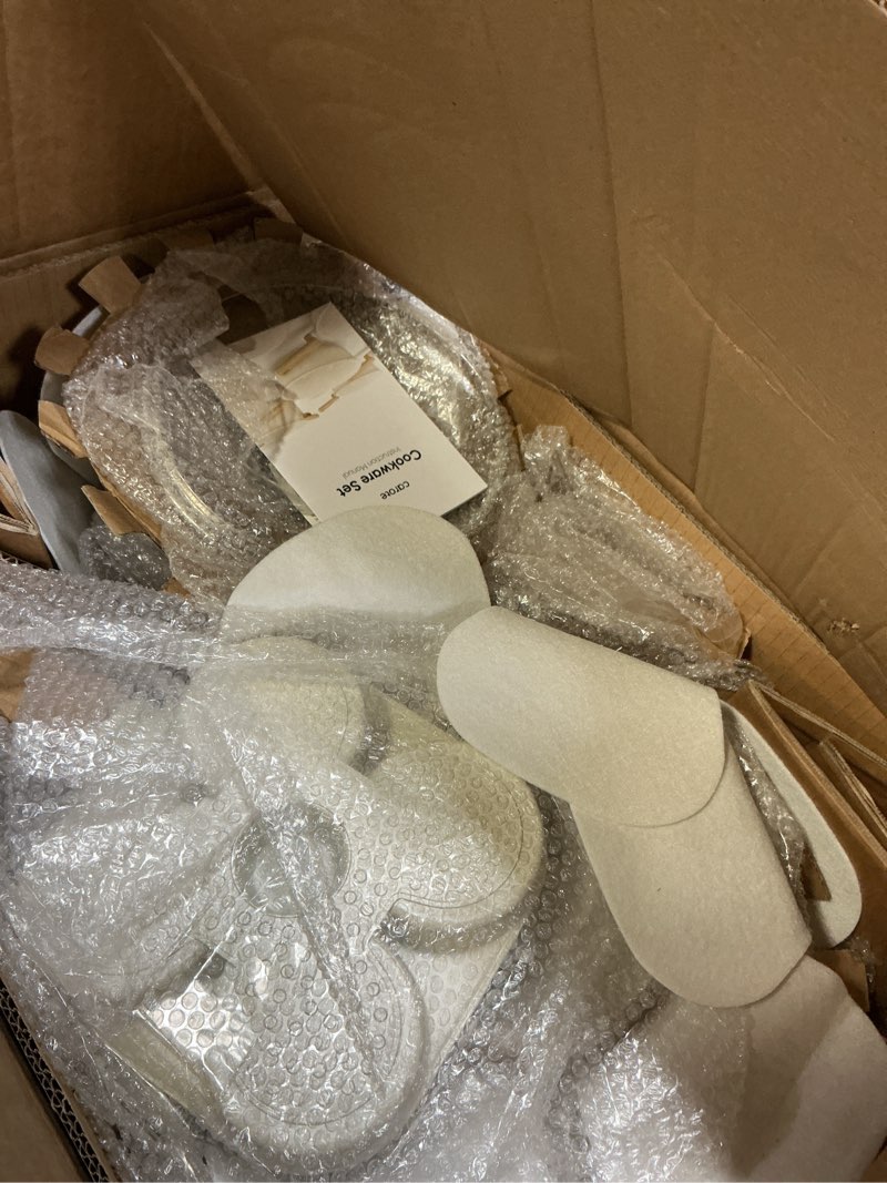 Condition photo showing New/Like New for CAROTE 21Pcs Pots and Pans Set, Nonstick Cookware Sets, White Granite Induction Cookware Non Stick C