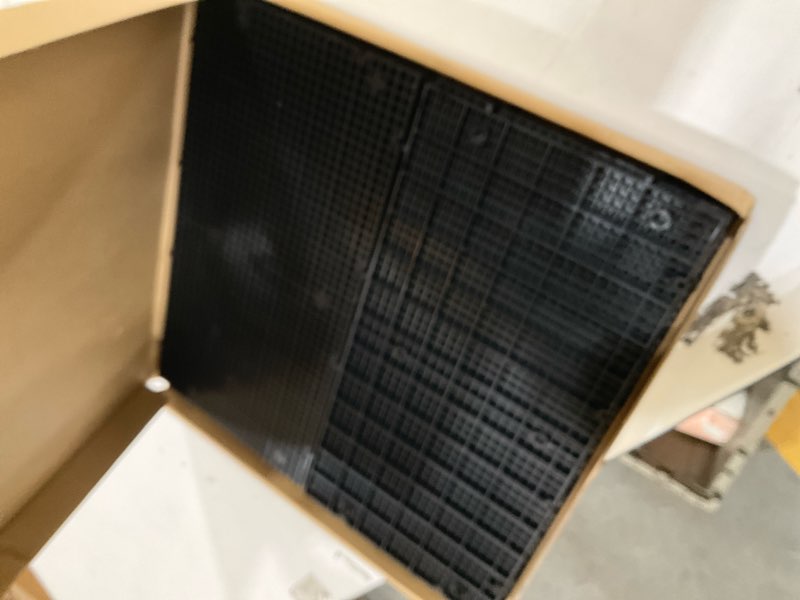 Condition photo showing As Is for Plastic Egg Crate Grip Panel Fish Tank Divider Aquarium Divider Filter Bottom Fish Tank Isolation Board Egg Crate Tray (Black, 8pcs 11.8X5.9 Inch with 0.15 Inch Hole) 8pcs 11.8X5.9 Inch with 0.15 Inch hole Black