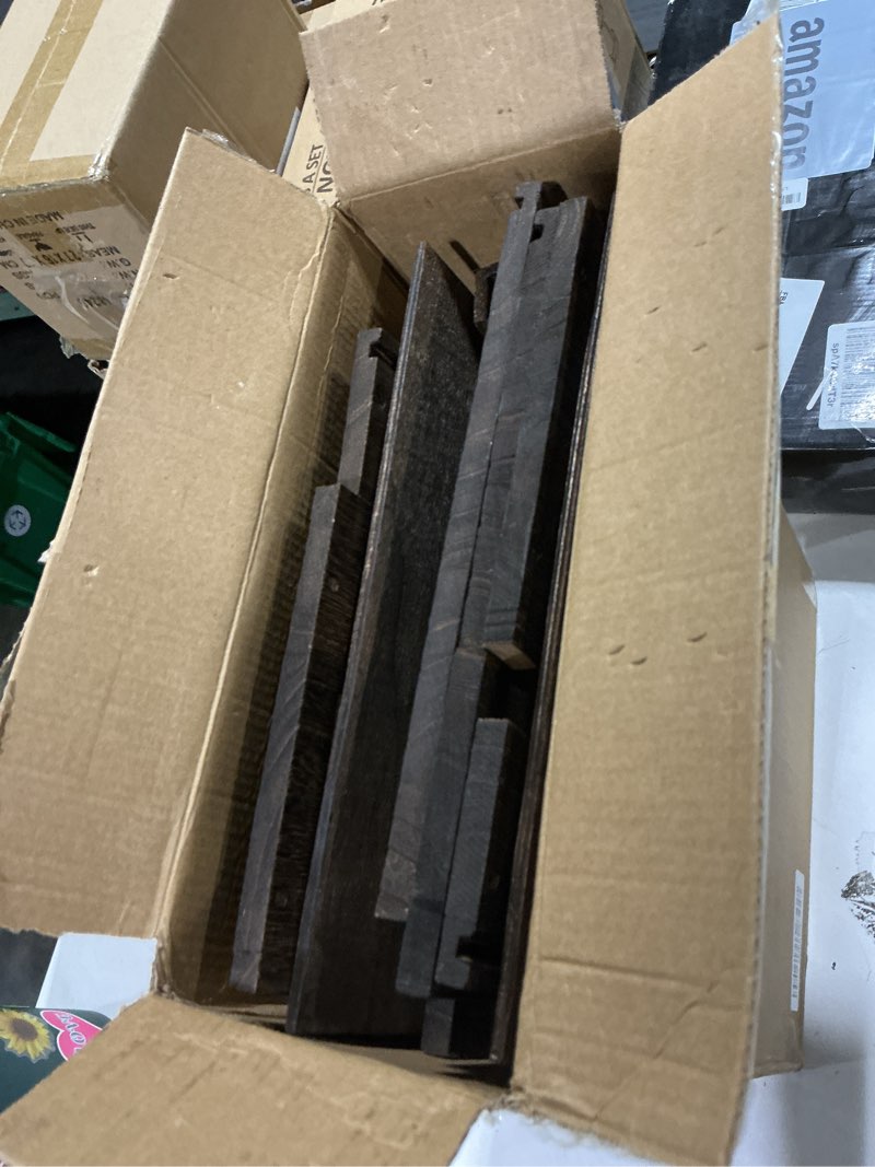 Condition photo showing As Is for Wooden Crates 2 Pack, Rustic Handmade Wood Crate with Handles, Durable Large Wooden Crates for Display & Decor, Brown Brown 16"x11.9"x10.3"