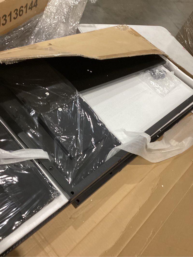 Condition photo showing New/Like New for tiqlab gaming desk 47 inch with power outlet and led light, computer desk with reversible shelves and storage drawer, small pc desk for home office table with bag, carbon fiber white 47 inch white