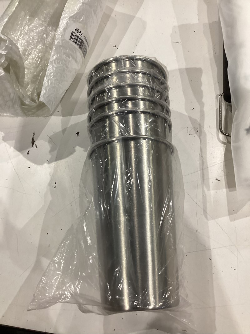Condition photo showing New/Like New for ruisita 6 pack 20 oz stainless steel cups metal shatterproof stackable pint drinking cups for adults or kids (20 oz/600 ml)