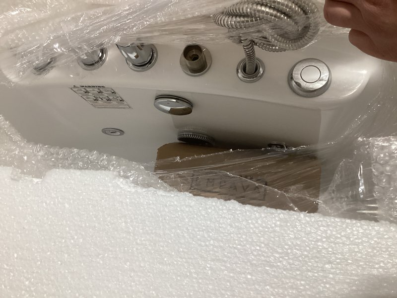 Condition photo showing Good Condition for Empava 59" x 28" Freestanding Whirlpool Tub with Center Drain,560W Stand Alone Bathtub with 8 Hydromassage Jets, Unique Boat-Shaped,Acrylic,ETL Certified 59 Inch