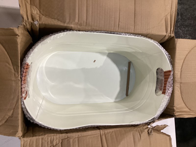 Condition photo showing As Is for 3-pack 3 gallon white metal beverage tub, galvanized drink tub for parties, large beverage ice tub with carry handles, rust-resistant outdoor champagne cooler (15.3 × 9 × 6 in, white)