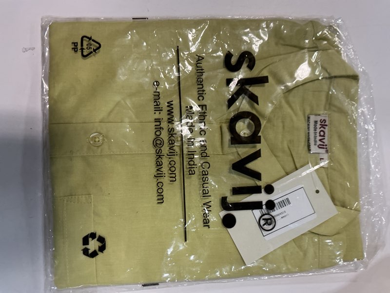 Condition photo showing New/Like New for skavij men’s pure cotton short kurta with chest pocket - solid eid & ramadan ethnic tunic medium lemon. size l