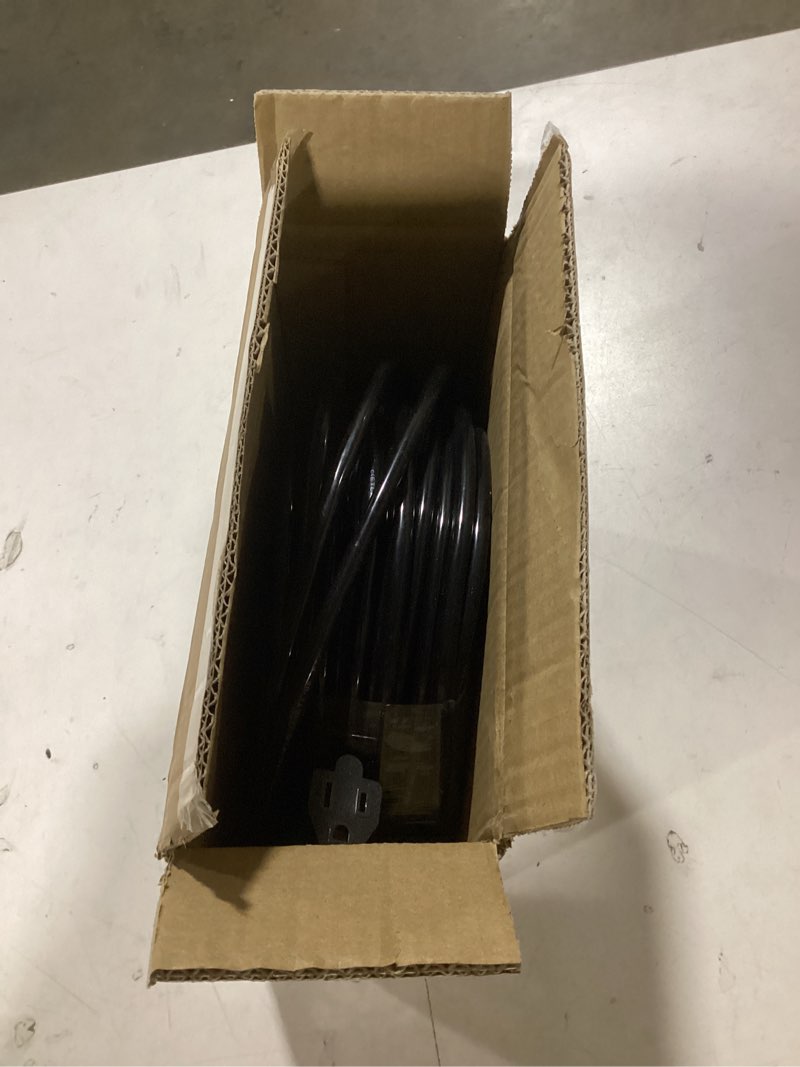 Condition photo showing Good Condition for 16/3 10A 125V 1250W 100 Ft Outdoor Extension Cord Waterproof, Weatherproof & Flame Retardant Black 3 Prong Power Cord Outside for Lawn & Garden, SJTW ETL Listed