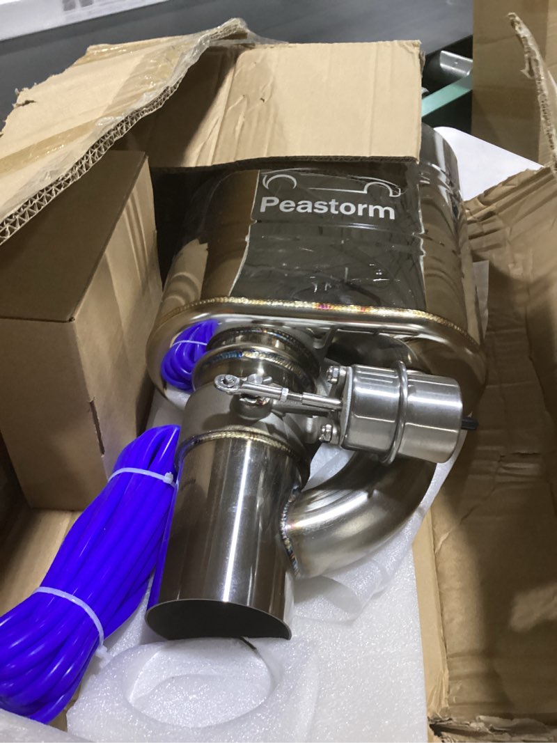 Condition photo showing Good Condition for 3 inch valved muffler exhaust cutout with muffler cat back exhaust system kit 3"