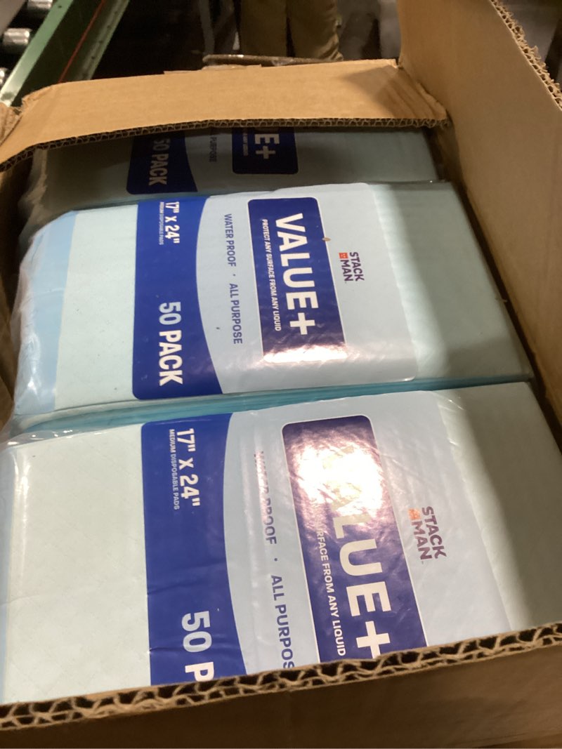 Condition photo showing New/Like New for Disposable Chucks Pads [300 Pack - 17x24] Diaper Changing Pad Incontinence Bed Underpads for Baby, Dog & Puppy Pee Pads - Small Waterproof Blue Chux for Medical, Beds, Pet Crate Liners & Travel 17x24 Inch (Pack of 300)