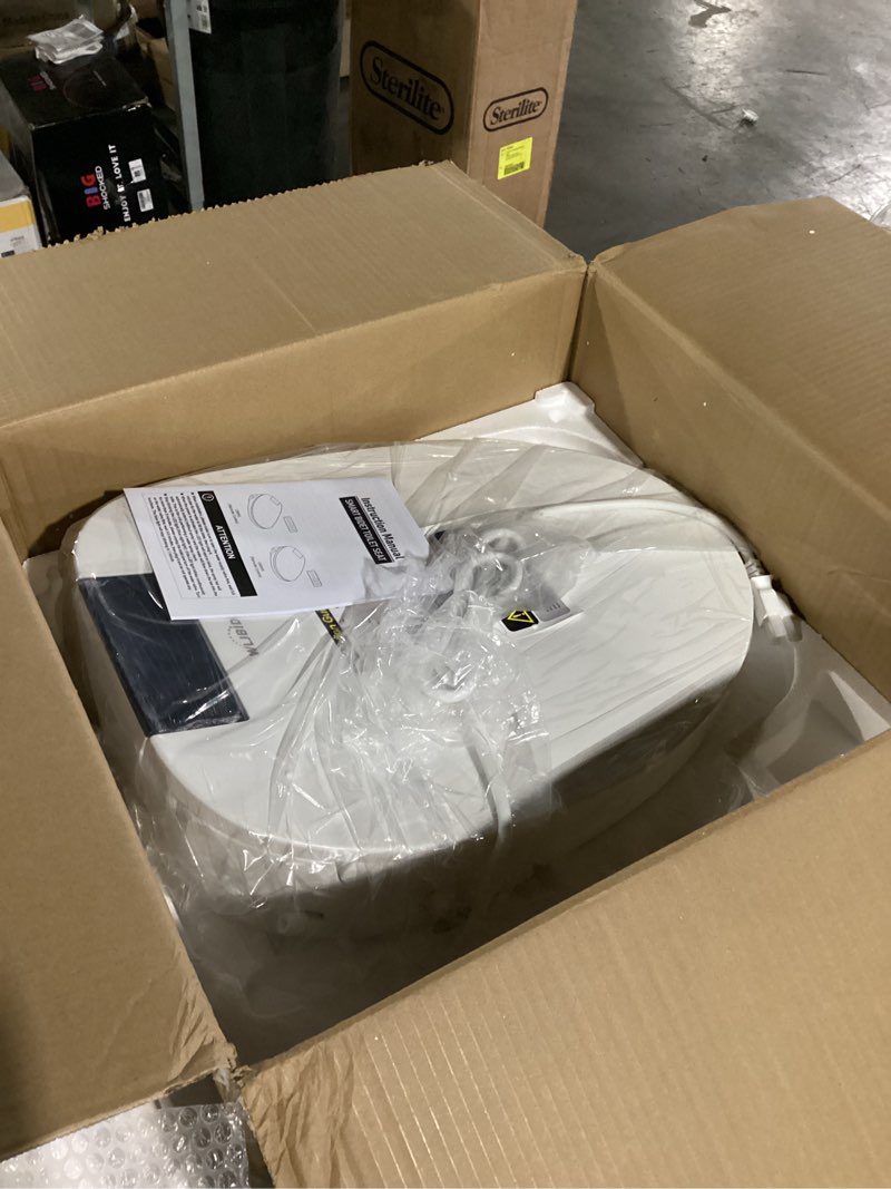Condition photo showing Good Condition for bidet toilet seat with remote control, electronic heated bidet seat with adjustable warm water and pressure, warm air drying, display screen, night light, slow closed toilet lid, elongated oval