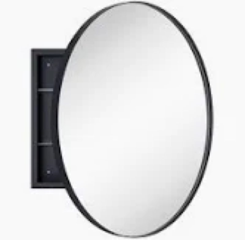 seenaa surface mount framed medicine cabinet with mirror and 2 adjustable shelves