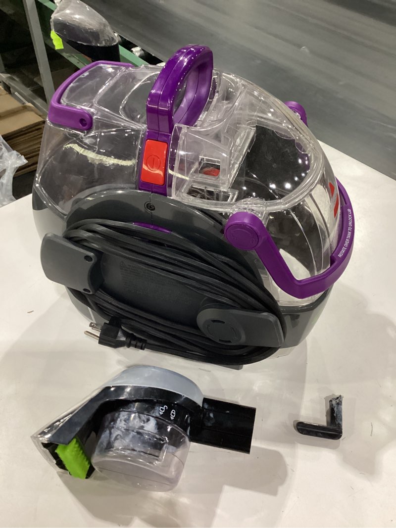 Condition photo showing As Is for bissell spotclean pet pro portable carpet cleaner, 2458