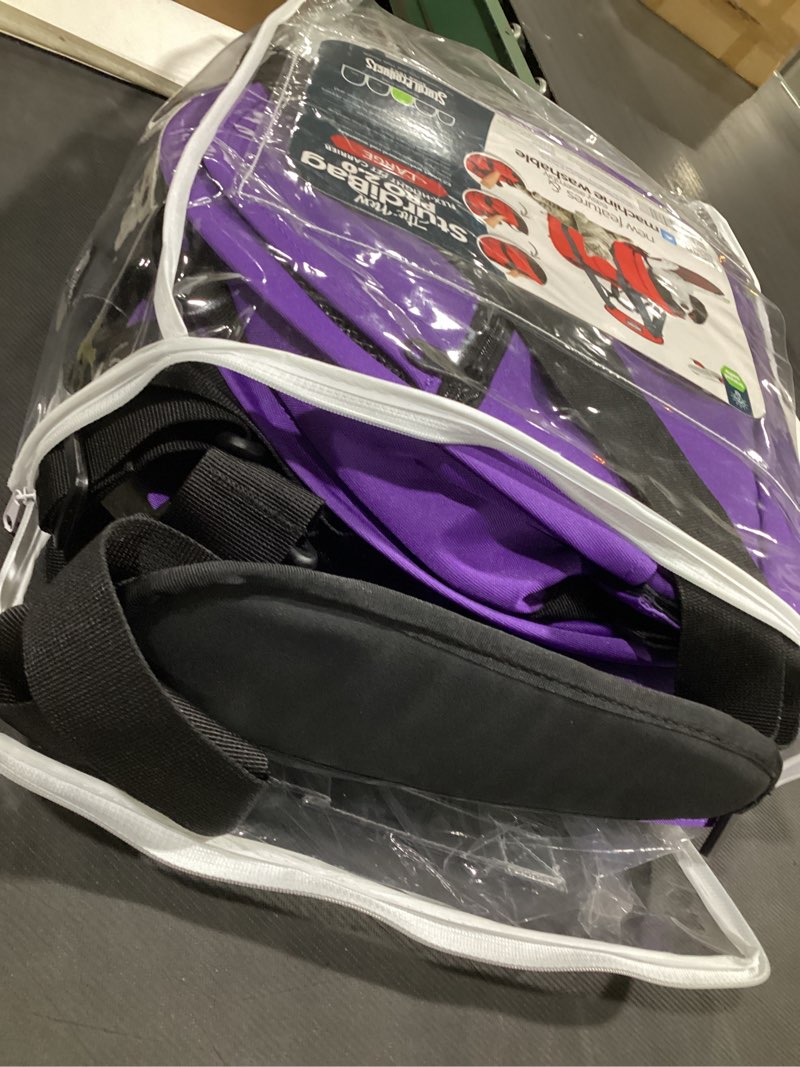 Condition photo showing Good Condition for sturdibag large pet travel carrier: flexible height for cat and dog soft sided with safety clips and seatbelt straps | purple, 18" x 12" x 12" (pn: sb2-pro-p) 18.0"l x 12.0"w x 12.0"h purple