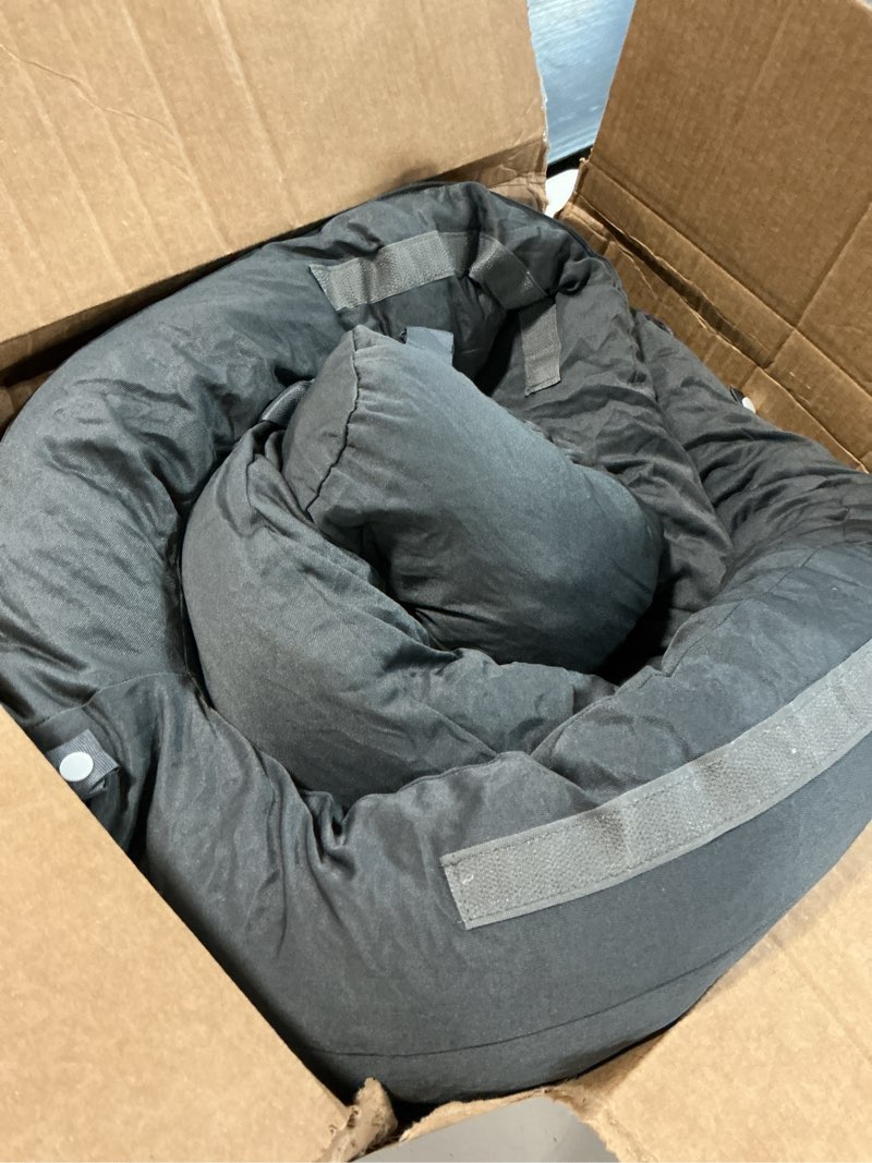 Condition photo showing As Is for cooling elevated dog bed for large dogs, portable indoor & outdoor raised dog bed with breathable mesh, chew proof pet hammock cots with removable and waterproof bolsters