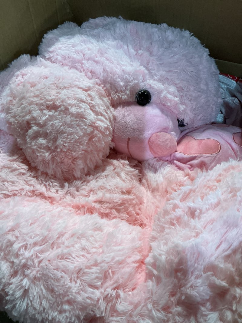 Condition photo showing Good Condition for MorisMos 47inch Giant Teddy Bear Stuffed Animal 4ft, Big Teddy Bear Plush for Baby Shower, Cuddly Large Stuffed Bear Gifts for Kids, Girls, Girlfriend, Women on Valentine, Christmas, Birthday?Pink? Pink 4 ft