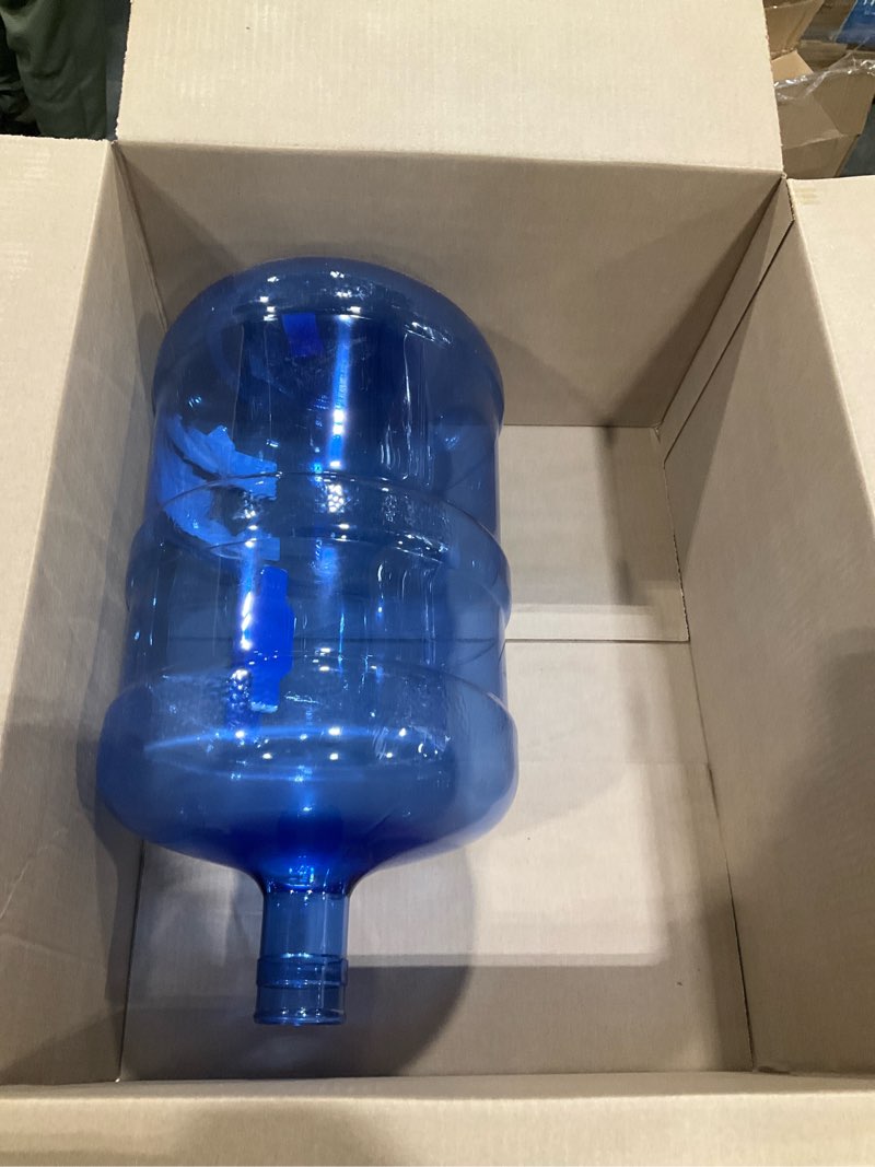 Condition photo showing As Is for brio b.p.a. free 5 gallon plastic crown cap reusable water bottle container bpa