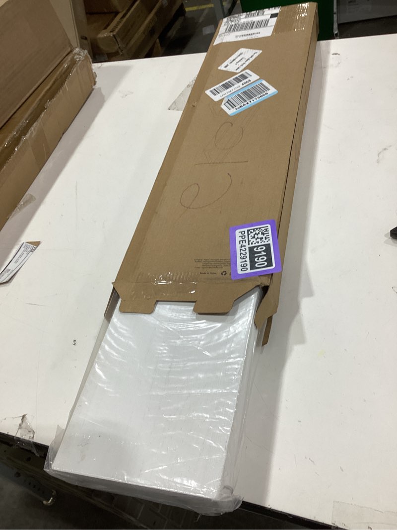 Condition photo showing New/Like New for Love-KANKEI Floating Shelves Wall Mounted Set of 2, 24 Inch Wood Storage Wall Shelves for Bedroom Living Room Bathroom Kitchen Office and More White White 24 inch