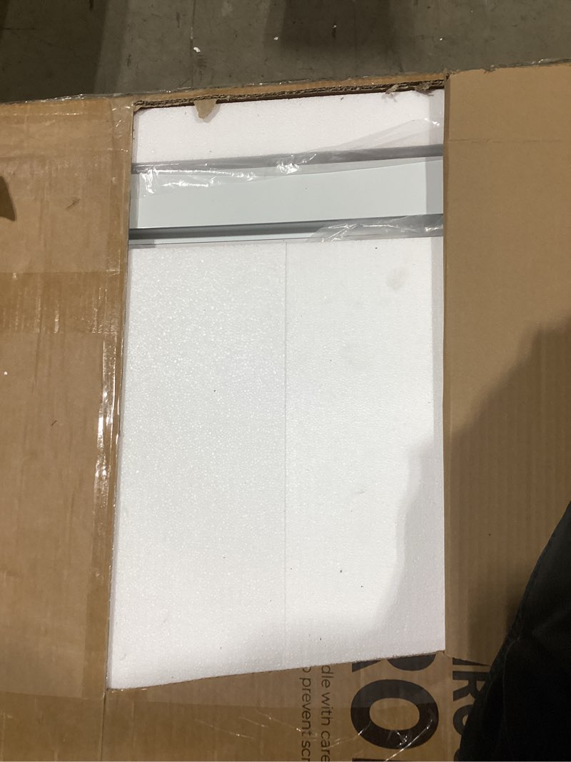 Condition photo showing As Is for TokeShimi 72x36 Inch Gold Frame Lighted Bathroom Wall Mirror with Front Lights and Backlit for Vanity Aluminum Alloy Rectangle Beveled Edge Tricolors Stepless Dimmable Anti-Fog Memory Function Gold 72"L x 36"W Frontlight & Backlit