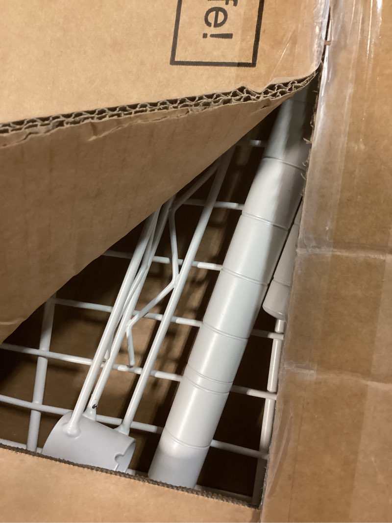 Condition photo showing As Is for ulifhome u16 upgraded washer dryer stacking rack for narrow laundry room and bathroom, metal over washer and dryer storage shelves for saving space, 29.5" w x 23.6" d x 53.1" h, white