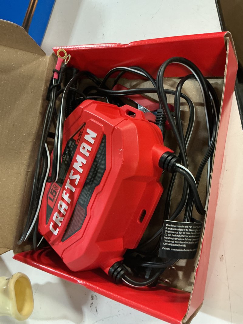 Condition photo showing As Is for craftsman 1.5-amp 6/12-volt car battery charger