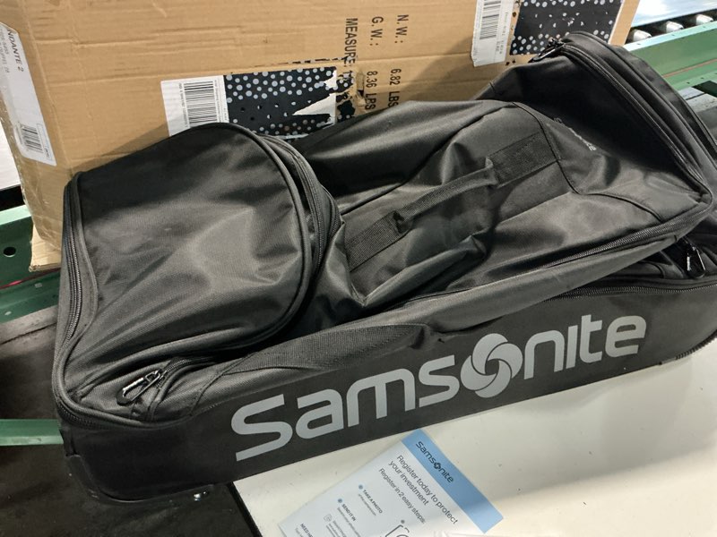 Condition photo showing New/Like New for samsonite andante 2 wheeled duffel bag – 28-inch durable rolling luggage with inline skate wheels, push-button handle & spacious compartments – travel-friendly and lightweight - all black 28-inch all black